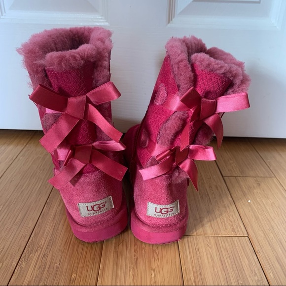 UGG Bailey Bow Boots Pink Snakeskin - Picture 12 of 12